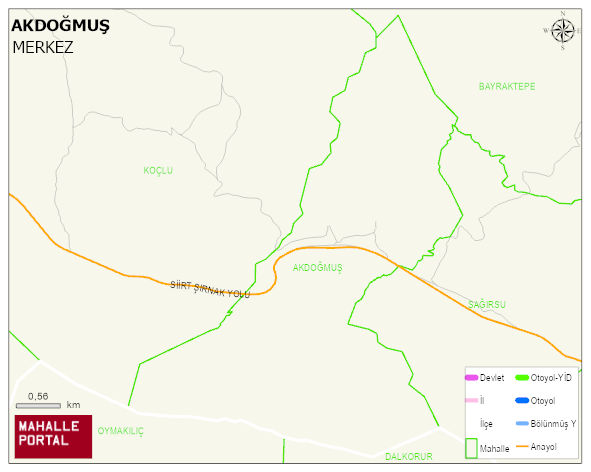 AKDOĞMUŞ Köyü Haritası | Coğrafi Yapı ve Detaylı Haritası