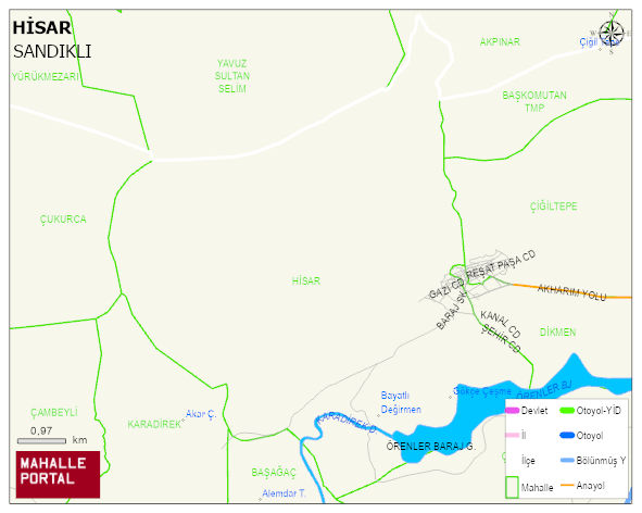 AKHARIM BELDESİ HİSAR Mahallesi Haritası | Detaylı Köy ve Mahalle Görünümü