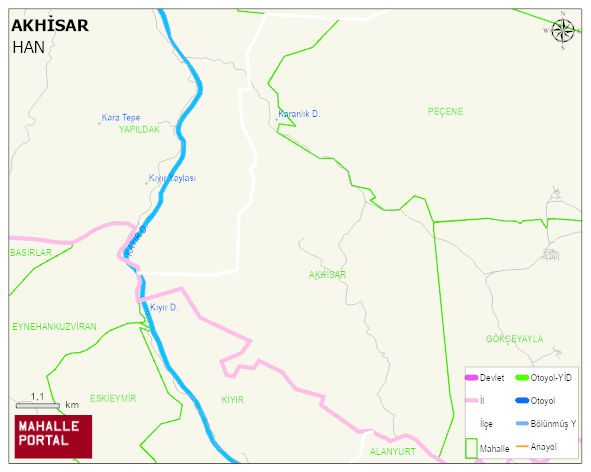 AKHİSAR Mahallesi Haritası | Mahalle ve Köy Sınırı