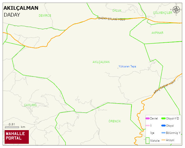 AKILÇALMAN Köyü Haritası | Coğrafi Yapı ve Detaylı Haritası