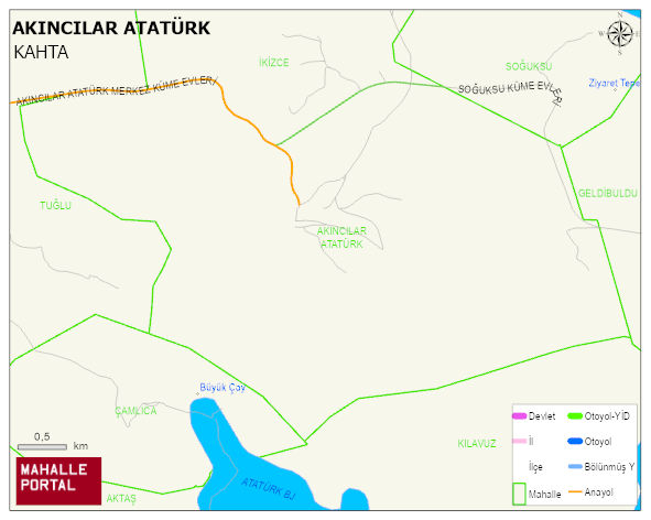 AKINCILAR BELDESİ AKINCILAR ATATÜRK Mahallesi Haritası | Dağlar, Ovalar ve Akarsu Bilgileri