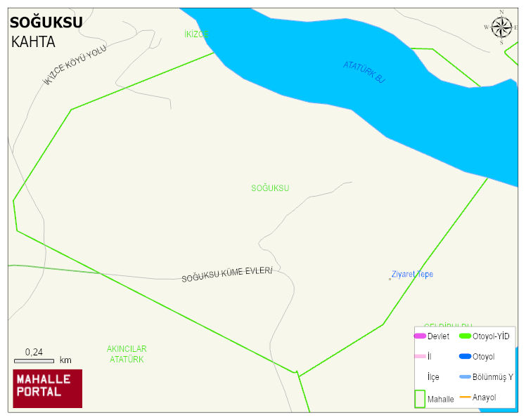 AKINCILAR BELDESİ SOĞUKSU Mahallesi Haritası | Dağlar, Ovalar ve Akarsu Bilgileri