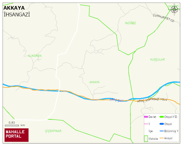 AKKAYA Köyü Haritası | İnteraktif Köy ve Mahalle Sınırları