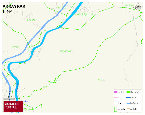 AKKAYRAK Köyü Haritası | Detaylı Köy ve Mahalle Görünümü