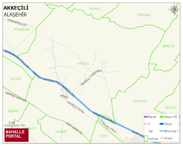 AKKEÇİLİ Mahallesi Haritası | Coğrafi Yapı ve Detaylı Haritası