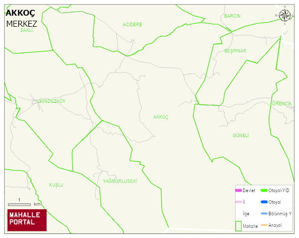 AKKOÇ Köyü Haritası | Detaylı Köy ve Mahalle Görünümü