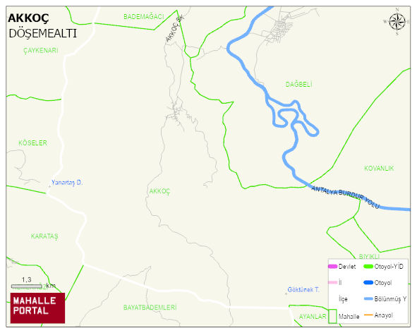 AKKOÇ Mahallesi Haritası | Mahalle ve Köy Sınırı