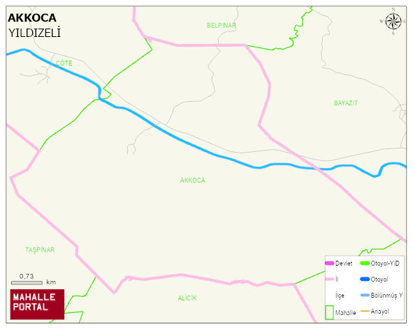 AKKOCA Köyü Haritası | Sayısal Bölge Görünümü