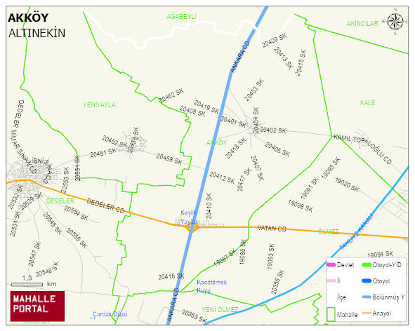 AKKÖY Mahallesi Haritası | İnteraktif Köy ve Mahalle Sınırları