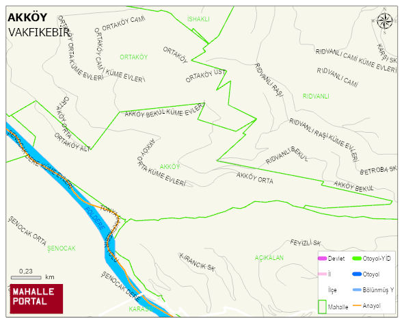 AKKÖY Mahallesi Haritası | Mahalle ve Köy Sınırı
