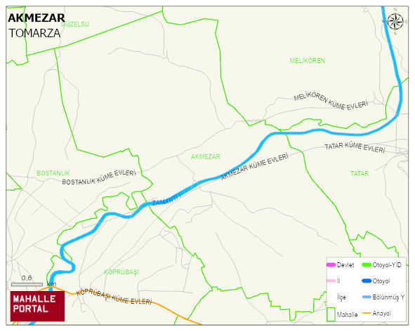 AKMEZAR Mahallesi Haritası | Coğrafi Yapı ve Detaylı Haritası