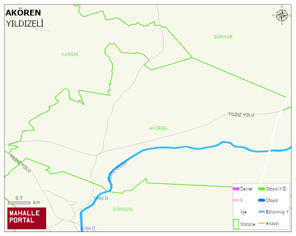 AKÖREN Köyü Haritası | Coğrafi Yapı ve Detaylı Haritası