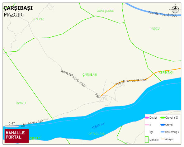 AKPAZAR BELDESİ ÇARŞIBAŞI Mahallesi Haritası | Mahalle ve Köy Sınırı