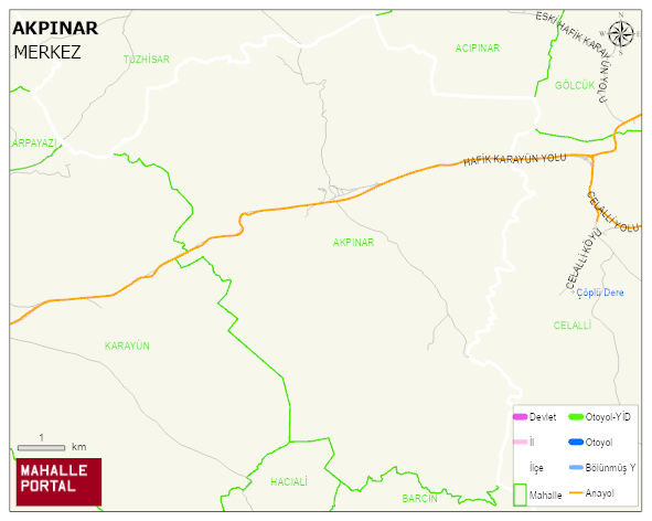 AKPINAR Köyü Haritası | Mahalle ve Köy Sınırı