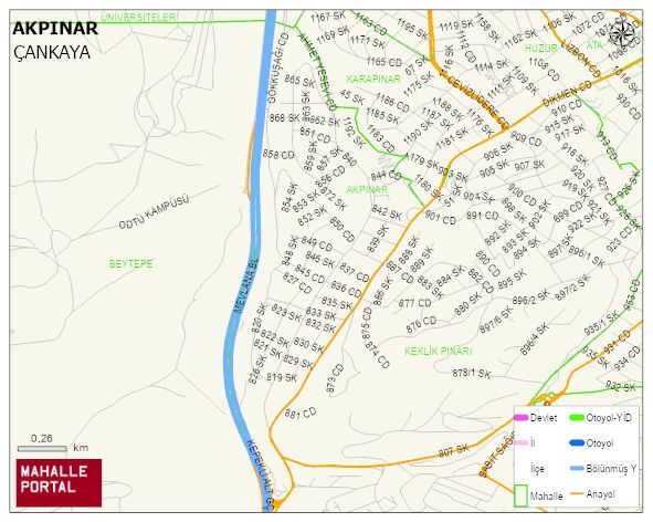AKPINAR Mahallesi Haritası | Yükselti ve Doğa Özellikleri