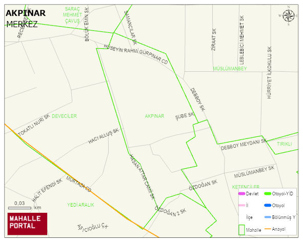 AKPINAR Mahallesi Haritası | Dağlar, Ovalar ve Akarsu Bilgileri