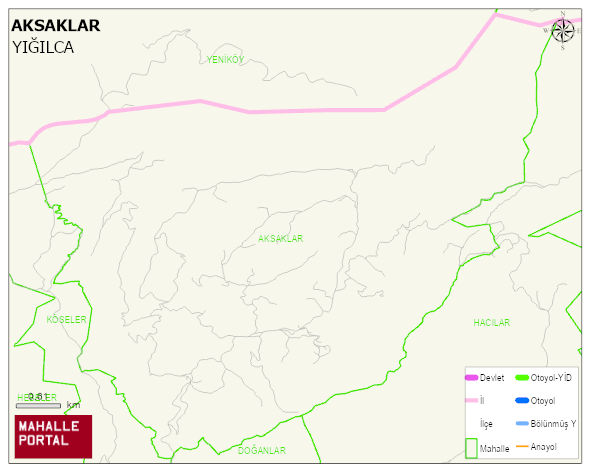 AKSAKLAR Köyü Haritası | Mahalle ve Köy Sınırı
