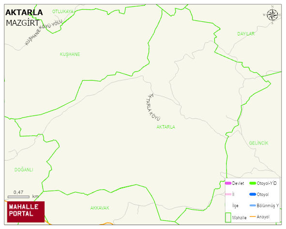 AKTARLA Köyü Haritası | Güncel Mahalle ve Köy Haritası