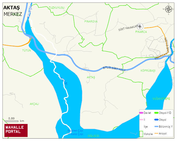 AKTAŞ Köyü Haritası | Yükselti ve Doğa Özellikleri