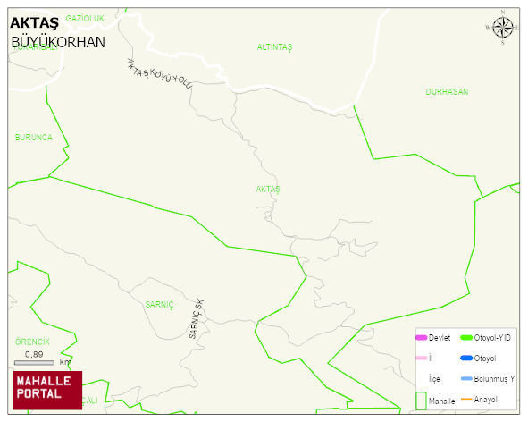 AKTAŞ Mahallesi Haritası | Dağlar, Ovalar ve Akarsu Bilgileri