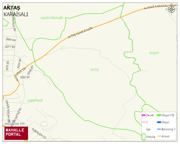 AKTAŞ Mahallesi Haritası | Dağlar, Ovalar ve Akarsu Bilgileri