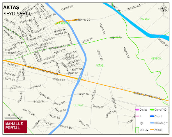 AKTAŞ Mahallesi Haritası | Sayısal Bölge Görünümü