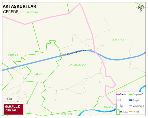 AKTAŞKURTLAR Köyü Haritası | Mahalle ve Köy Sınırı