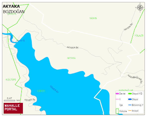 AKYAKA Mahallesi Haritası | Coğrafi Yapı ve Detaylı Haritası