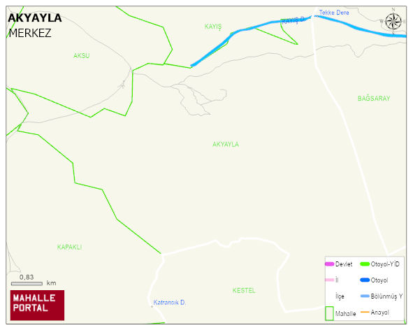 AKYAYLA Köyü Haritası | Coğrafi Yapı ve Detaylı Haritası