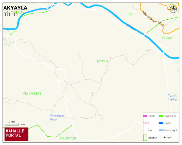 AKYAYLA Köyü Haritası | Mahalle ve Köy Sınırı