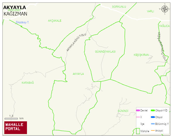 AKYAYLA Köyü Haritası | Güncel Mahalle ve Köy Haritası