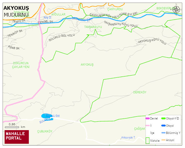 AKYOKUŞ Köyü Haritası | Detaylı Köy ve Mahalle Görünümü