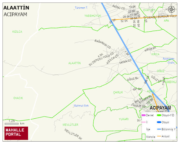 ALAATTİN Mahallesi Haritası | Detaylı Köy ve Mahalle Görünümü