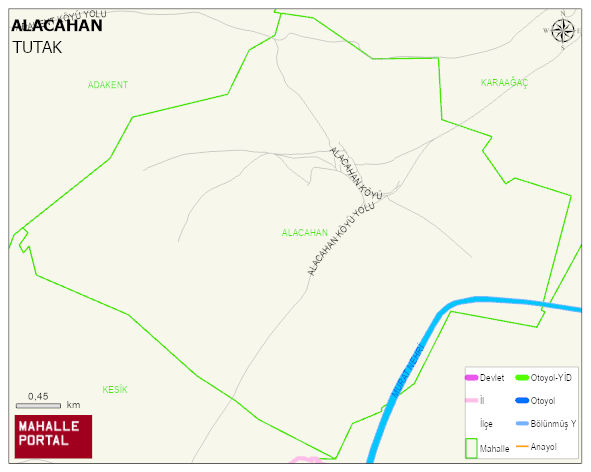 ALACAHAN Köyü Haritası | İnteraktif Köy ve Mahalle Sınırları
