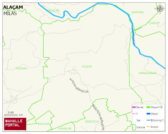ALAÇAM Mahallesi Haritası | Coğrafi Yapı ve Detaylı Haritası
