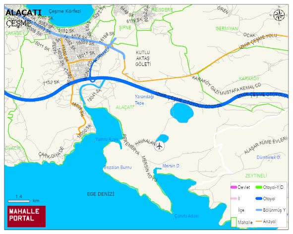 ALAÇATI Mahallesi Haritası | Mahalle ve Köy Sınırı