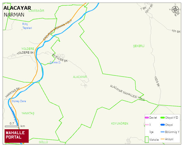 ALACAYAR Mahallesi Haritası | Detaylı Köy ve Mahalle Görünümü