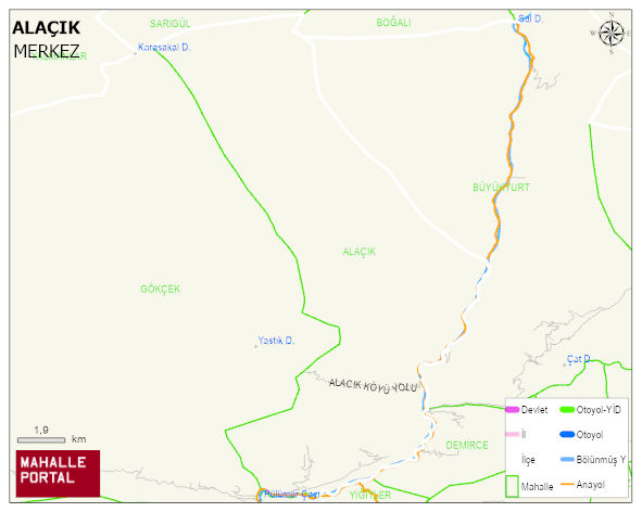 ALACIK Köyü Haritası | Sayısal Bölge Görünümü