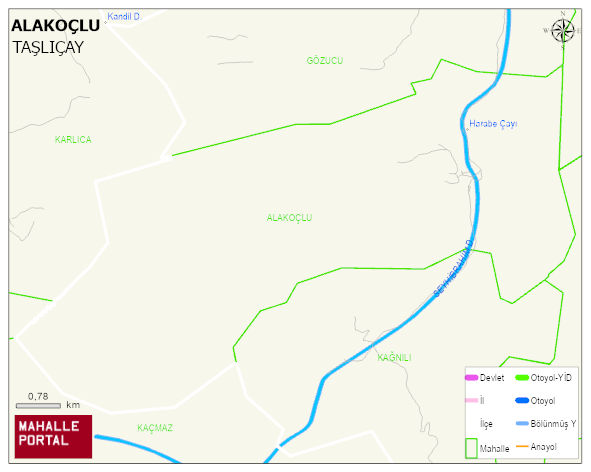ALAKOÇLU Köyü Haritası | Mahalle ve Köy Sınırı