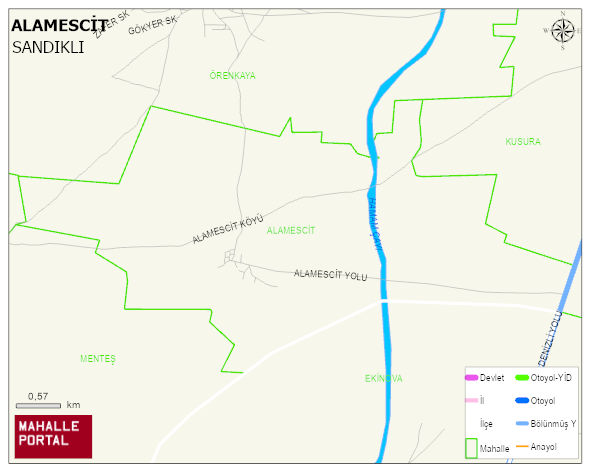 ALAMESCİT Köyü Haritası | Coğrafi Yapı ve Detaylı Haritası