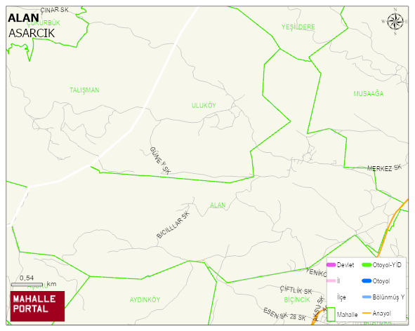 ALAN Mahallesi Haritası | Yükselti ve Doğa Özellikleri