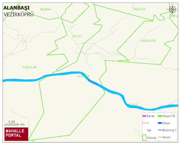 ALANBAŞI Mahallesi Haritası | Dağlar, Ovalar ve Akarsu Bilgileri