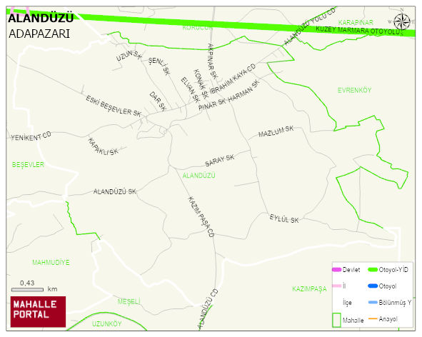 ALANDÜZÜ Mahallesi Haritası | Uydu Görüntüsü ve Harita Detayları