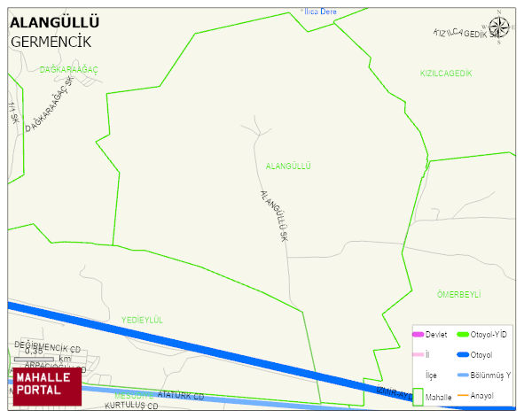 ALANGÜLLÜ Mahallesi Haritası | Mahalle ve Köy Sınırı