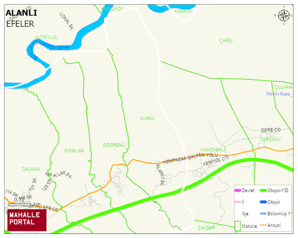 ALANLI Mahallesi Haritası | Mahalle ve Köy Sınırı