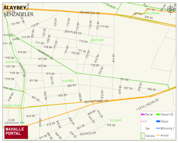 ALAYBEY Mahallesi Haritası | Sayısal Bölge Görünümü