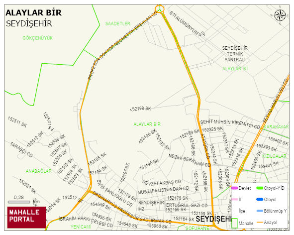 ALAYLAR BİR Mahallesi Haritası | İnteraktif Köy ve Mahalle Sınırları