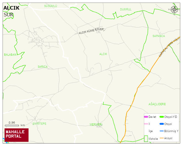 ALCIK Mahallesi Haritası | Yükselti ve Doğa Özellikleri