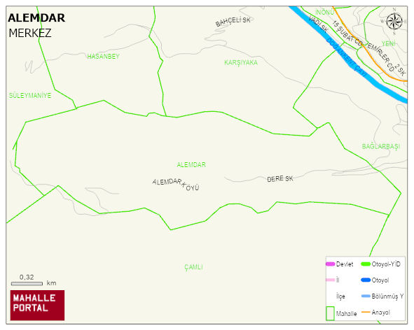 ALEMDAR Köyü Haritası | Detaylı Köy ve Mahalle Görünümü