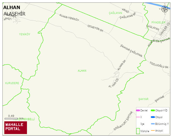 ALHAN Mahallesi Haritası | Mahalle ve Köy Sınırı